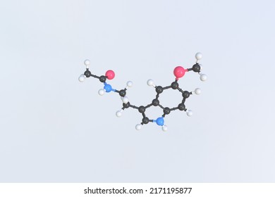 Melatonin Molecule, Isolated Molecular Model. 3D Rendering