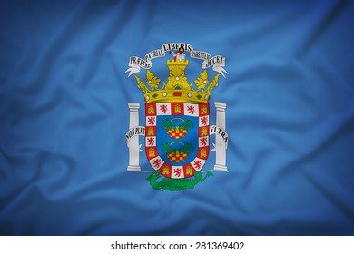 Melilla Flag Peace Symbol On Fabric Stock Photo (Edit Now) 278169245