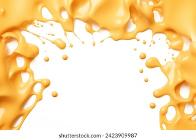 Melted cheese border frame . Empty design template