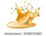 Melted yellow cheese isolated on white background