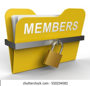 Members Folder With Padlock Represents Join Up 3d Rendering