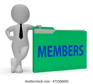 Members Folder Representing Join Up 3d Rendering