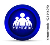 Members icon. Internet button on white background.