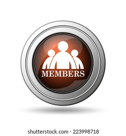 Members icon. Internet button on white background. 