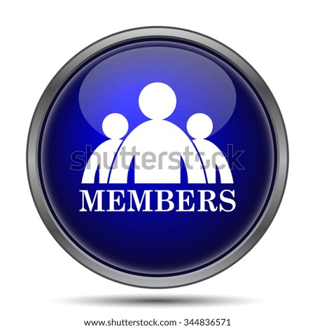 Members icon. Internet button on white background. 