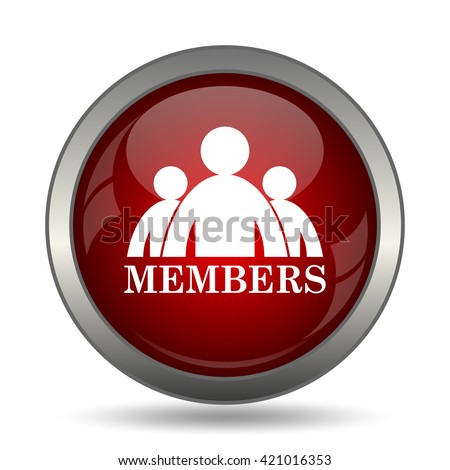 Members icon. Internet button on white background.