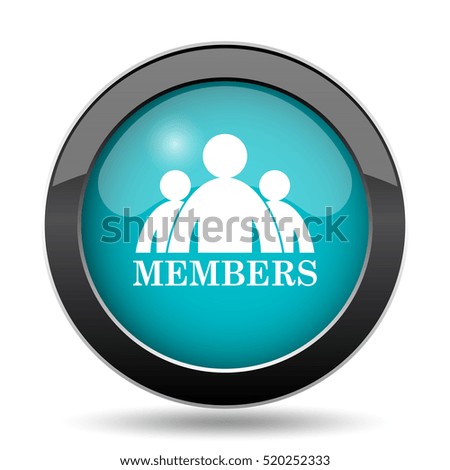 Members icon. Members website button on white background.