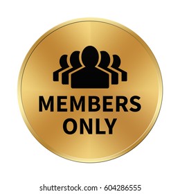 Members Only Icon. Internet Button .3d Illustration.