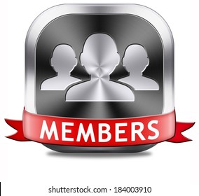 Members Only Restricted Area Icon Sign Or Sticker Become A Member And Join Here To Get Your Membership Application Label Or Button.