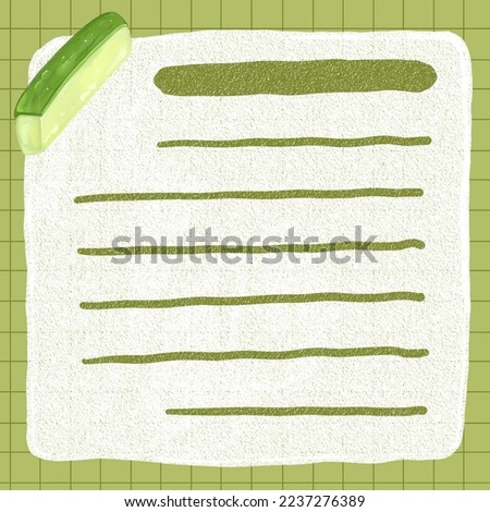 memo pads. to do list, square notepads Japan food, sushi hand drawn flat design etc.