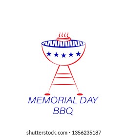 Memorial Day Bbq Colored Icon. Element Of Memorial Day Illustration Icon. Signs And Symbols Can Be Used For Web, Logo, Mobile App, UI, UX