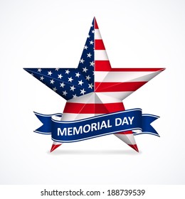 Memorial Day Star National Flag Colors Stock Illustration 188739539 ...