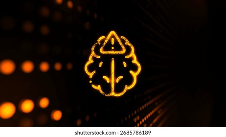 Memory error, Brain Mind inquiry, target, Brainstorming, alert, refreshment, Human Warning Sign in Mind Pictogram. Danger Hazard Message, Person Attention Symbol. functions.