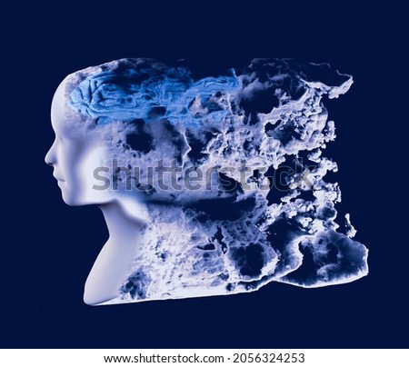 Memory lapses, forgetting things, degenerative disease. Brain problems. Parkinson and alzheimer desease. Mental health. Stroke, synapses and neurnons interaction. 3d rendering