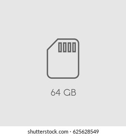 Memory SD Card Icon.