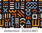 Memphis colorful abstract pattern background wallpaper. Colorful abstract graphic pattern, memphis background wallpaper. Colorful memphis pattern, abstract shape background pattern