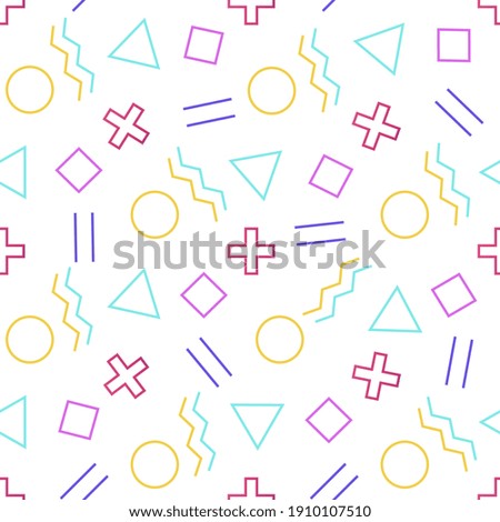 Memphis style with geometric pattern, illustration with geometric figures. Trendy pattern. illustration