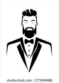 Men Beard Black White Stock Illustration 1775898488 | Shutterstock