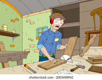 men carpenter working woods  work 