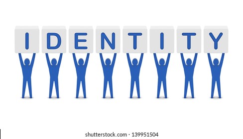 Men Holding Word Identity Concept 3d Stock Illustration 139951504 