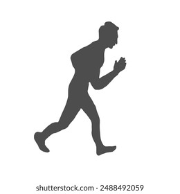 men jogging time silhouette vector style with white background  - Powered by Shutterstock