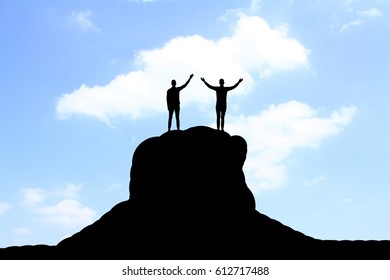 Men on a mountain