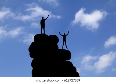 Men on a mountain
