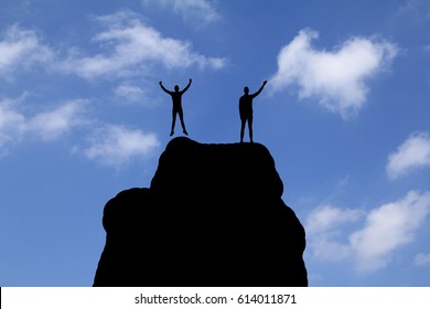 Men on a mountain