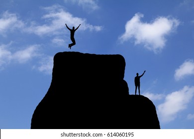 Men on a mountain