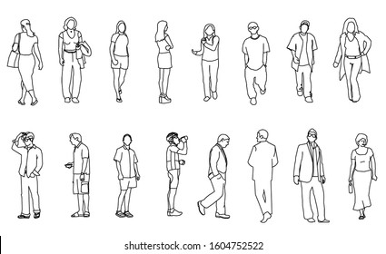 Men Women Standing Walking Graphics Stock Illustration 1604752522 ...