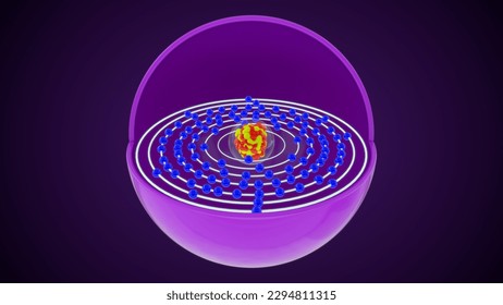 Mendelevium element with atomic structure 3d rendered Illustration