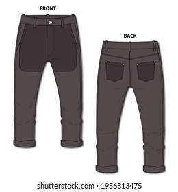 Men's And Boys Casual Pants Sketch