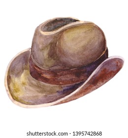 Mens Cowboy Hat Headdress Watercolor Illustration Stock Illustration ...