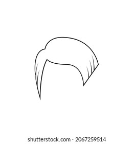 Mens Hair Icon Logo Symbol Illustration Silhouette Favicon Abstract Black And White