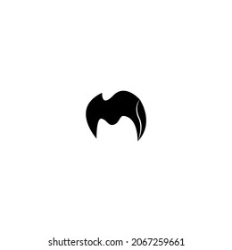 Mens Hair Icon Logo Symbol Illustration Silhouette Favicon Abstract Black And White