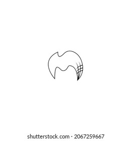 Mens Hair Icon Logo Symbol Illustration Silhouette Favicon Abstract Black And White