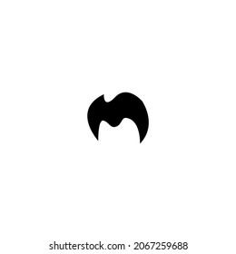 Mens Hair Icon Logo Symbol Illustration Silhouette Favicon Abstract Black And White