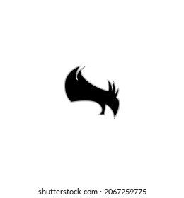 Mens Hair Icon Logo Symbol Illustration Silhouette Favicon Abstract Black And White