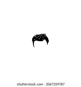 Mens Hair Icon Logo Symbol Illustration Silhouette Favicon Abstract Black And White