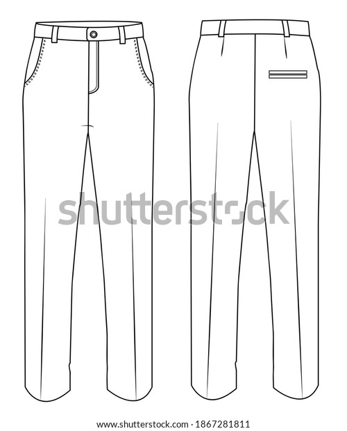 Mens Trouser Side Pockets One Back Stock Illustration 1867281811 ...