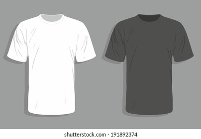 Vector Mockup Template Tshirt Black White Stock Vector (Royalty Free ...