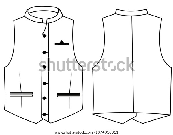 MEN\'S WAIST COAT WITH CHINESE COLLAR.THERE ARE 2\
DOUBLE LIP POCKETS AND 1 SINGLE LIP POCKET IN THE WAIST\
COAT.PLACKET WITH MINIMAL STYLE AND 6 BUTTONS.SINGLE LIP POCKET\
WITH A TRIANGLE SHAPE\
FABRIC.