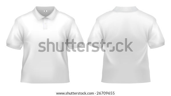 Mens White Polo Shirt Design Template Stock Illustration 26709655
