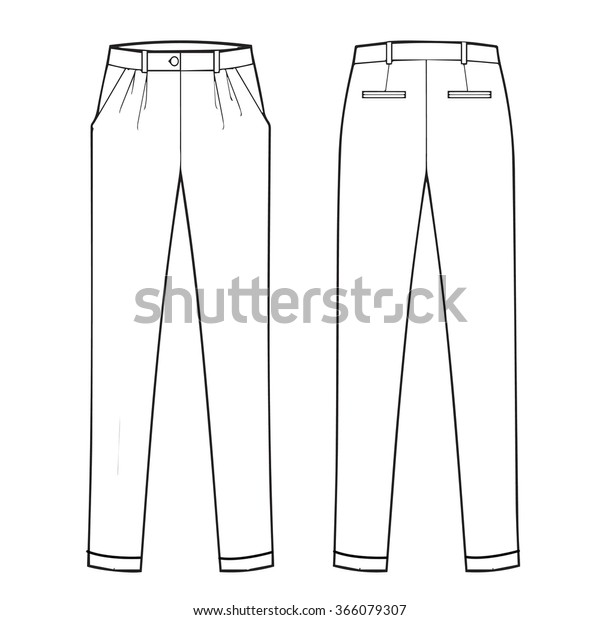 Menswear Classic Trouser Flat Fashion Template Stock Illustration ...