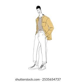 Menswear fashion style illustration and sketch - Powered by Shutterstock