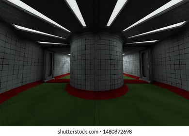 Mental Asylum Corridor 3D Illustration