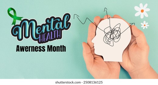 Mental Health Awareness Month May Wellness Campaign Self Care Mindfulness and Mental Well being Prevention Control and Protection Strategies - Powered by Shutterstock