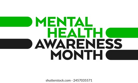 mental health awareness month text on white background for mental health awareness month in may - Powered by Shutterstock