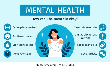 Mental health infographics in flat style - Powered by Shutterstock