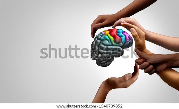 Mental
health support and autistic brain and autism disorder symptoms or
Asperger syndrome as a neurology icon and psychology or psychiatry
diagnosis concept in a 3D illustration
style.
